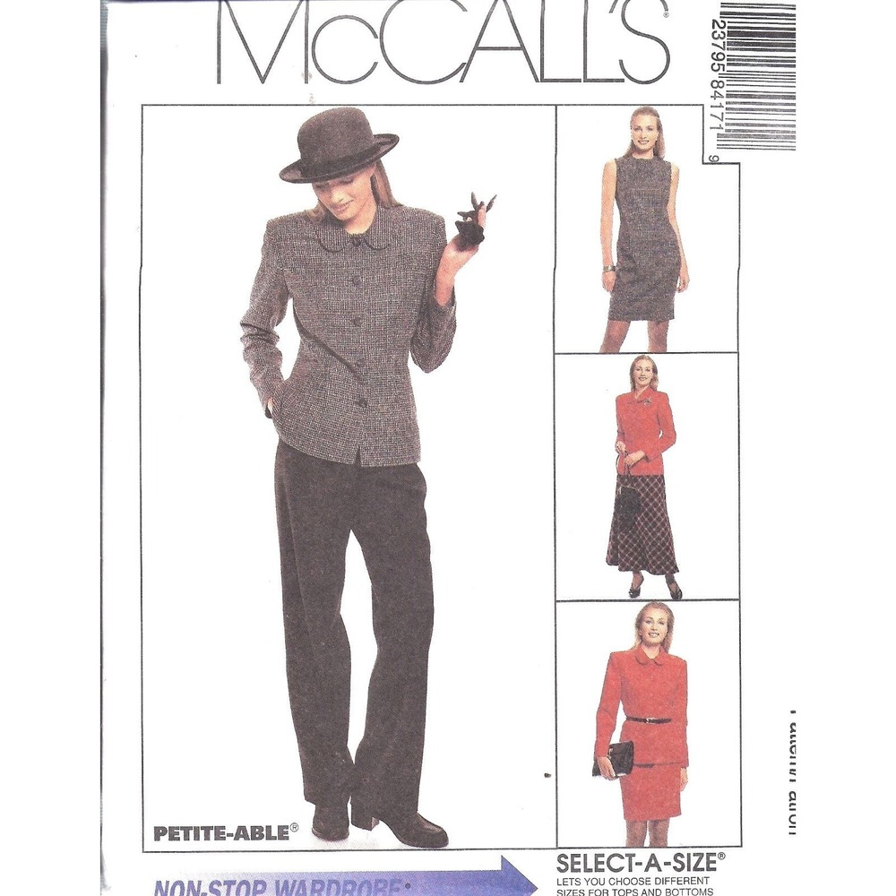 McCall's Sewing Pattern 8417 Jacket Dress Pants Skirt Misses Size 12-16